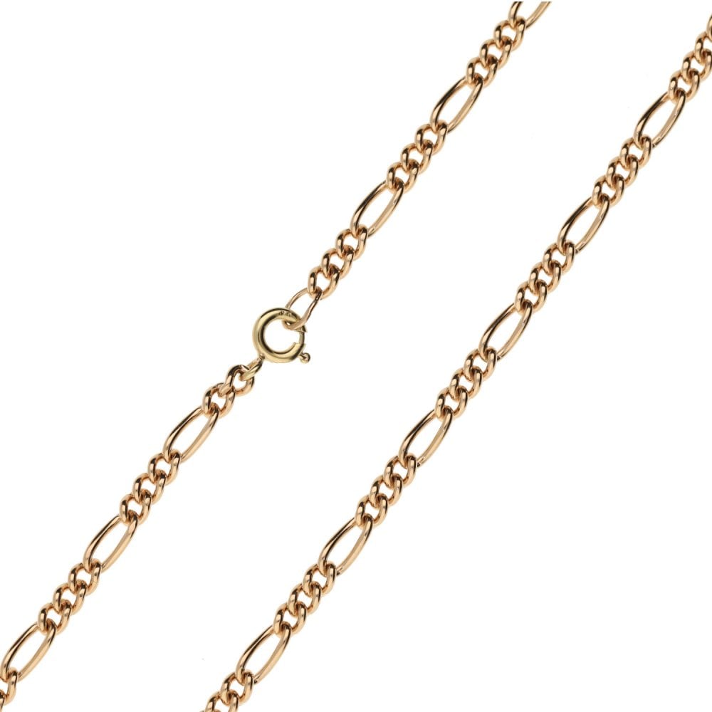 9ct Rose Gold 24" Figaro Chain - 18.3g