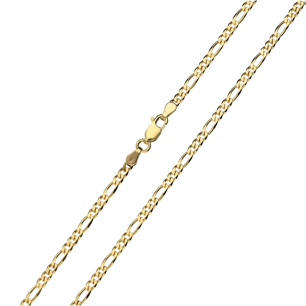 Ladies 9ct Yellow Gold 18" Figaro Chain - 6.5g