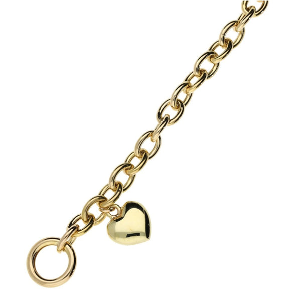 Ladies 9ct Yellow Gold Belcher Chain With Heart Pendant & T-Bar