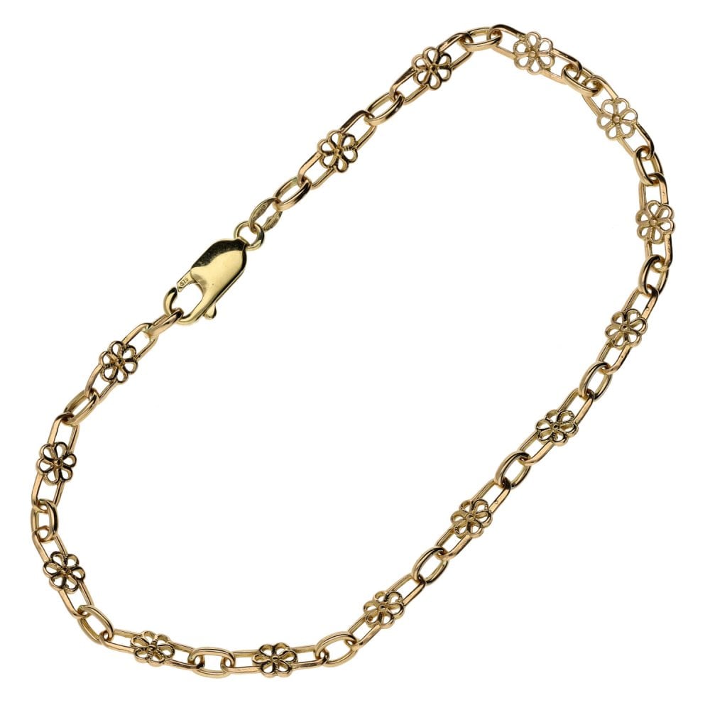 Ladies 9ct Rose Gold 8" Fancy Link Bracelet - 3.9g