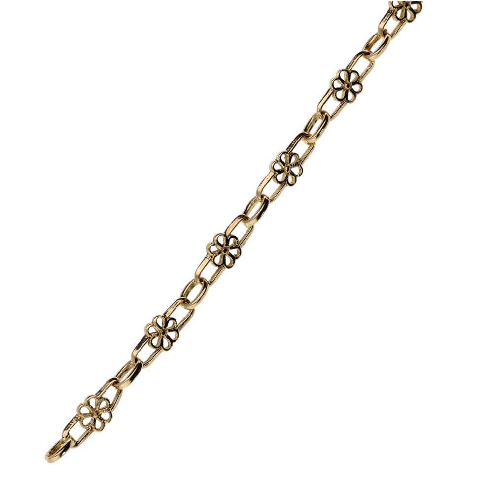 Ladies 9ct Rose Gold 8" Fancy Link Bracelet - 3.9g