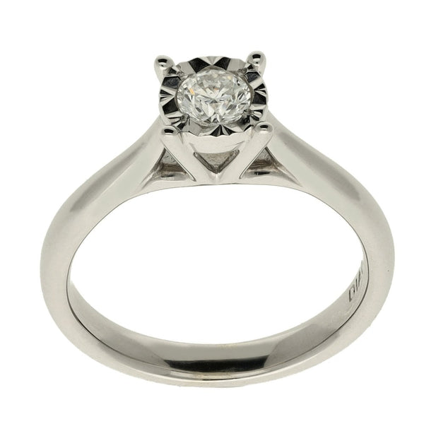 Ladies 9ct White Gold 0.25ct Diamond Solitaire Engagement Ring