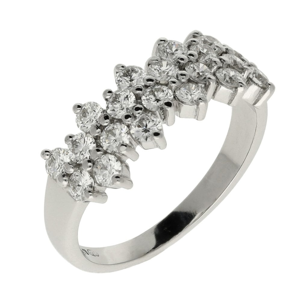 Ladies 18ct White Gold 1.60ct Diamond Cluster Ring