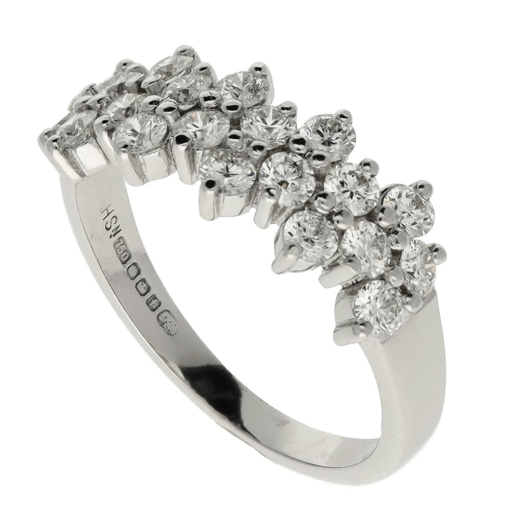 Ladies 18ct White Gold 1.60ct Diamond Cluster Ring