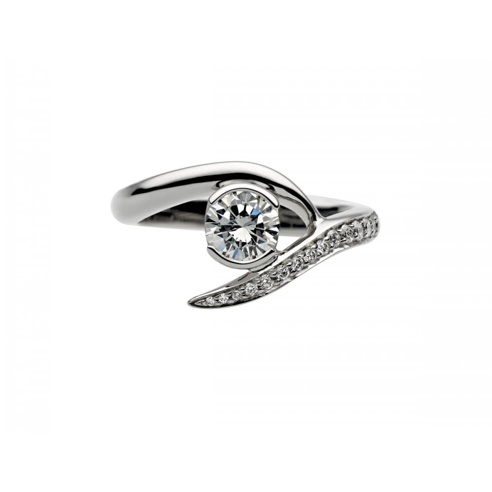 Entwined Inward Engagement Ring - Platinum & 0.50ct Diamond