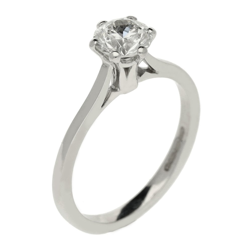 Ladies 18ct White Gold 0.70ct Diamond Solitaire Engagement Ring