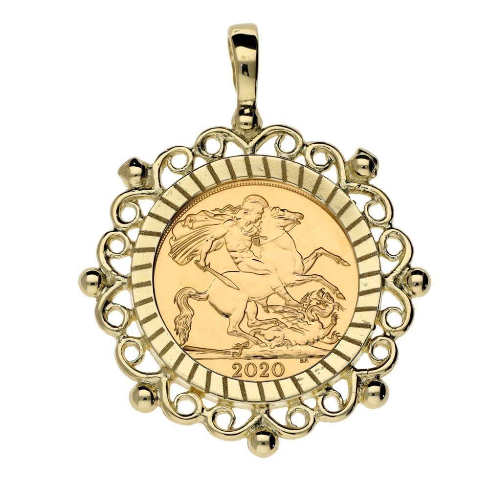 2020 Yellow Gold Half Sovereign Coin Pendant - 7.4g