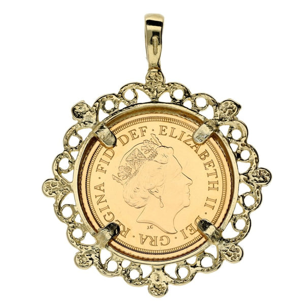 2020 Yellow Gold Half Sovereign Coin Pendant - 7.4g