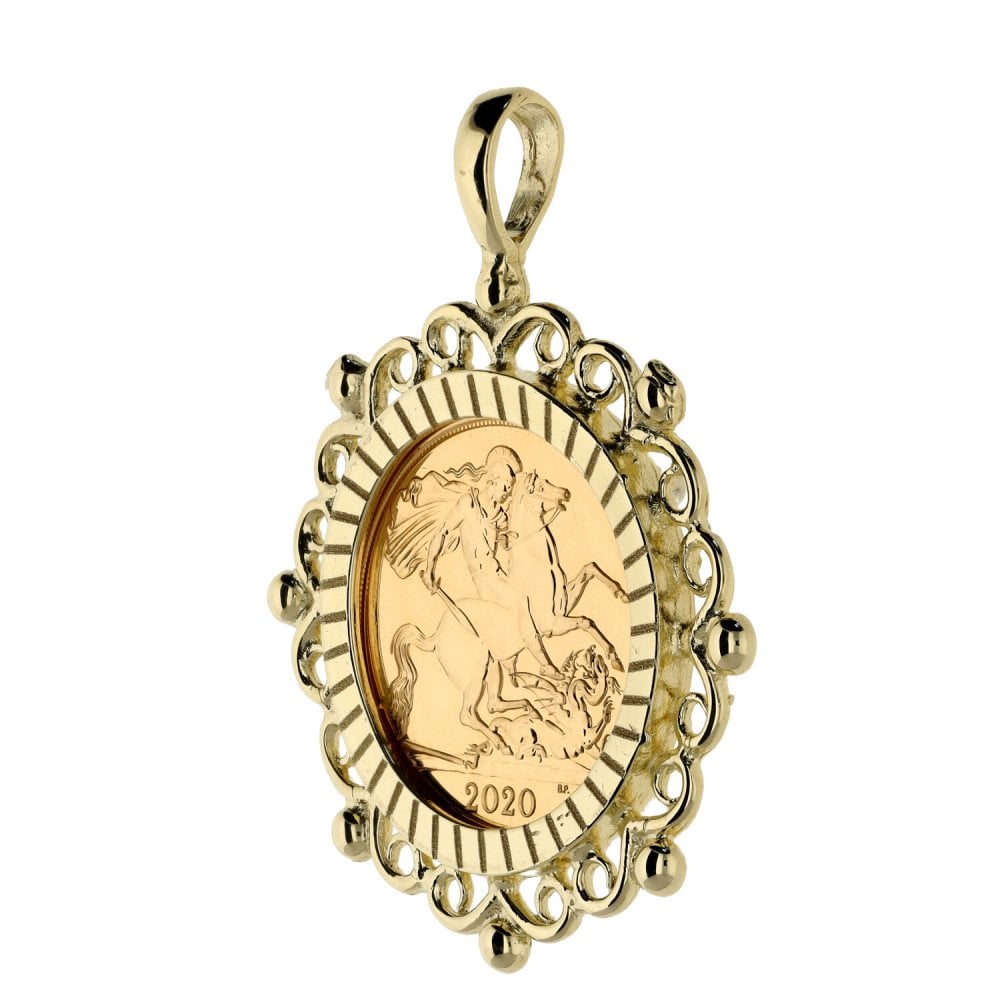 2020 Yellow Gold Half Sovereign Coin Pendant - 7.4g