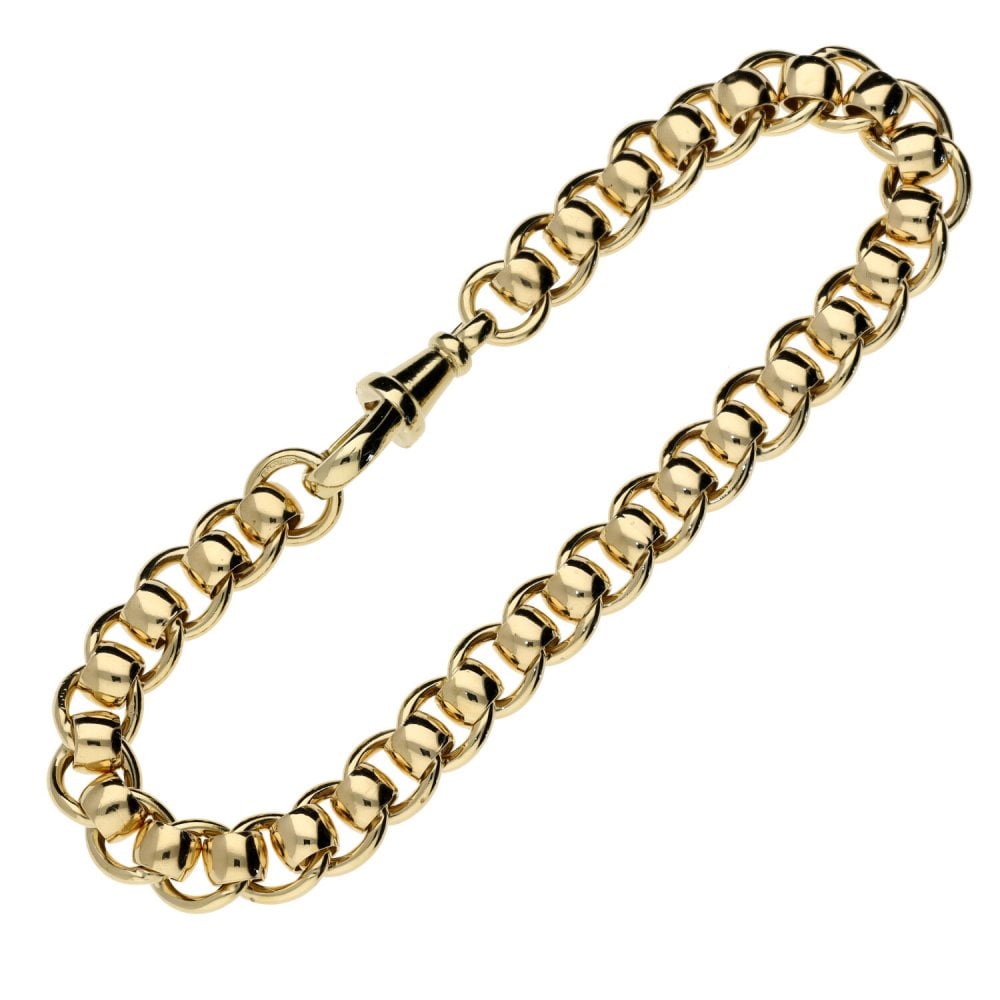 9ct Yellow Gold Rollerball Link Bracelet - 7.5" - 6mm