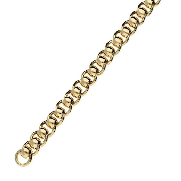 9ct Yellow Gold Rollerball Link Bracelet - 7.5" - 6mm