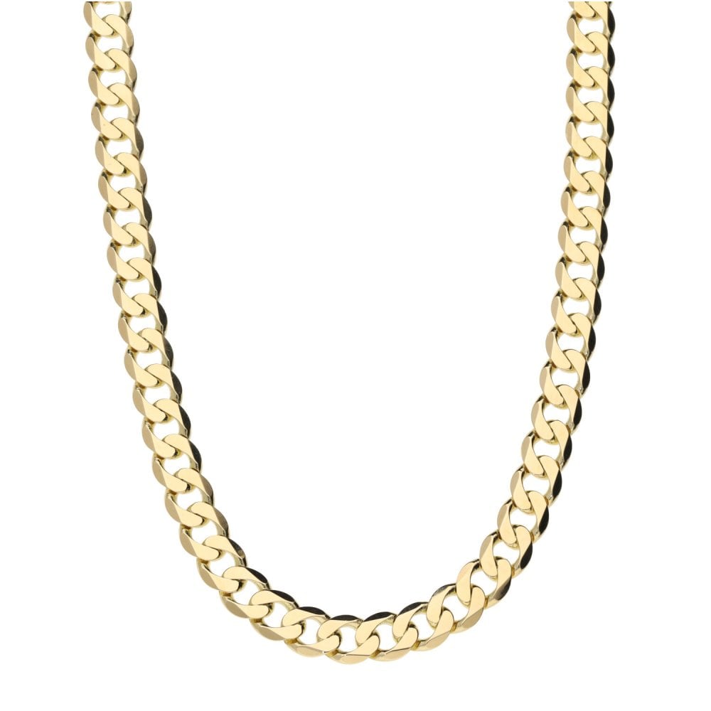 Mens 9ct Yellow Gold Curb Link Chain - 18" - 16.7g