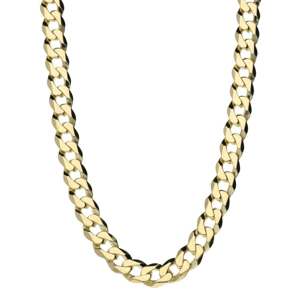 Mens 9ct Yellow Gold Curb Link Chain - 22" - 24.9g