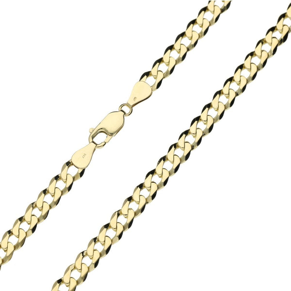 Mens 9ct Yellow Gold Curb Link Chain - 22" - 24.9g