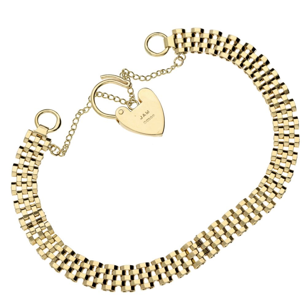 9ct Yellow Gold Gate Style Bracelet - 17.5cm - 11.8g