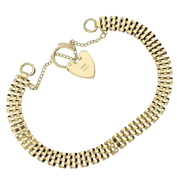 9ct Yellow Gold Gate Style Bracelet - 17.5cm - 11.8g