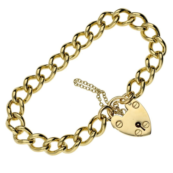 Ladies 9ct Yellow Gold Curb Bracelet - 31.6g
