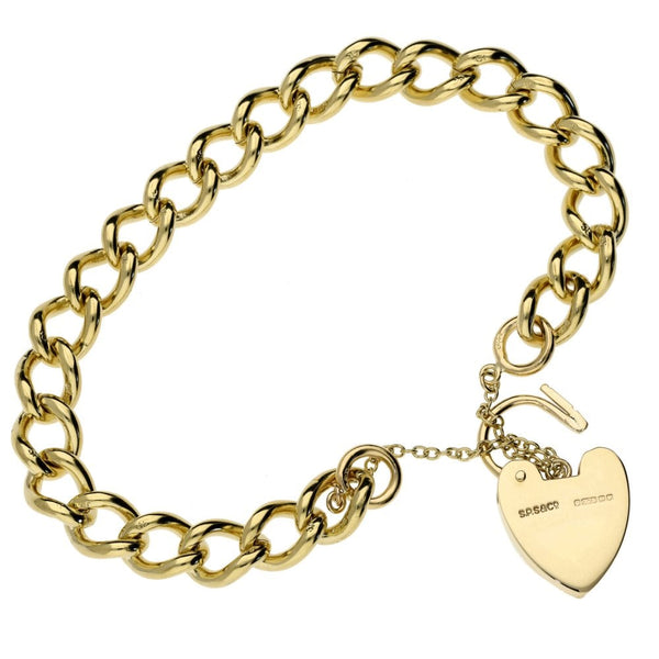 Ladies 9ct Yellow Gold Curb Bracelet - 31.6g