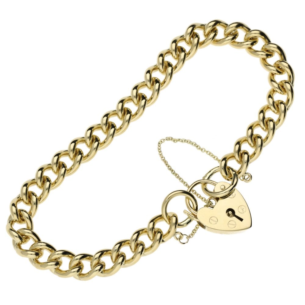 9ct Yellow Gold Curb Bracelet - 8" - 26.6g