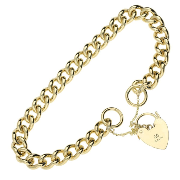 9ct Yellow Gold Curb Bracelet - 8" - 26.6g