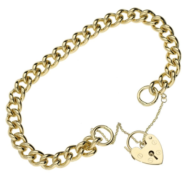 9ct Yellow Gold Curb Bracelet - 8" - 26.6g