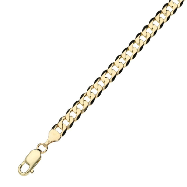 Ladies 9ct Yellow Gold 7.5" Curb Bracelet - 9.5g