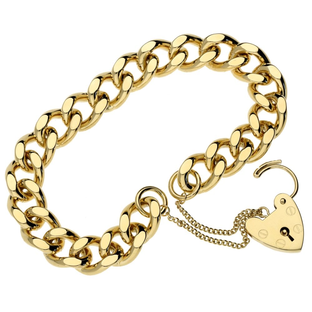 Ladies 9ct Yellow Gold Curb Bracelet - 55.5g