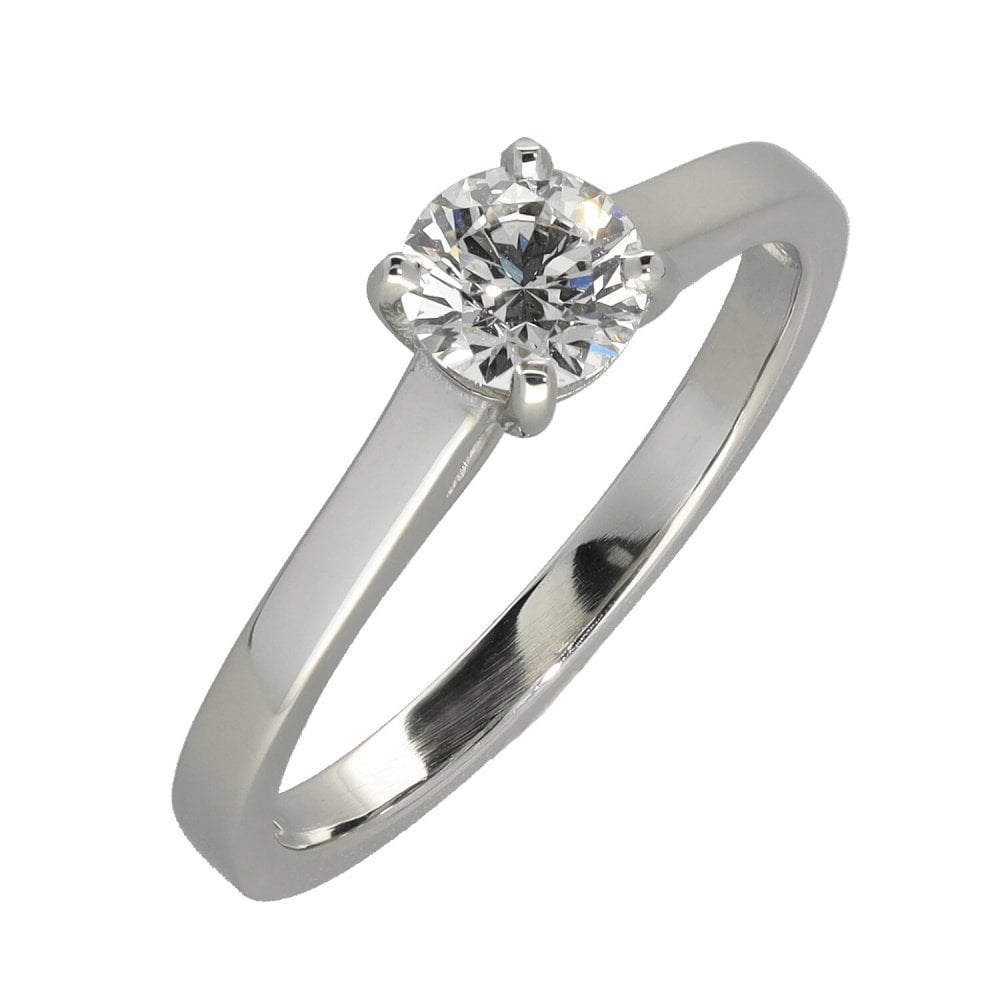 0.54ct Platinum Certified Diamond Engagement Ring - D/VS2