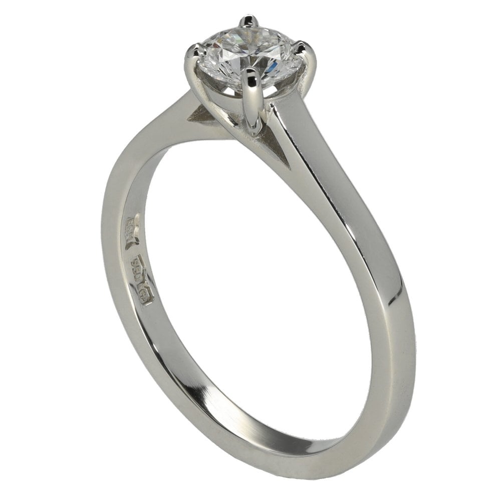 0.54ct Platinum Certified Diamond Engagement Ring - D/VS2