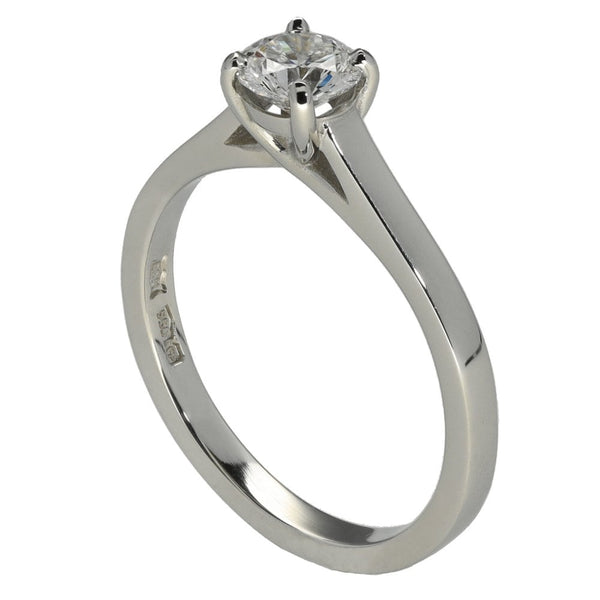 0.54ct Platinum Certified Diamond Engagement Ring - D/VS2