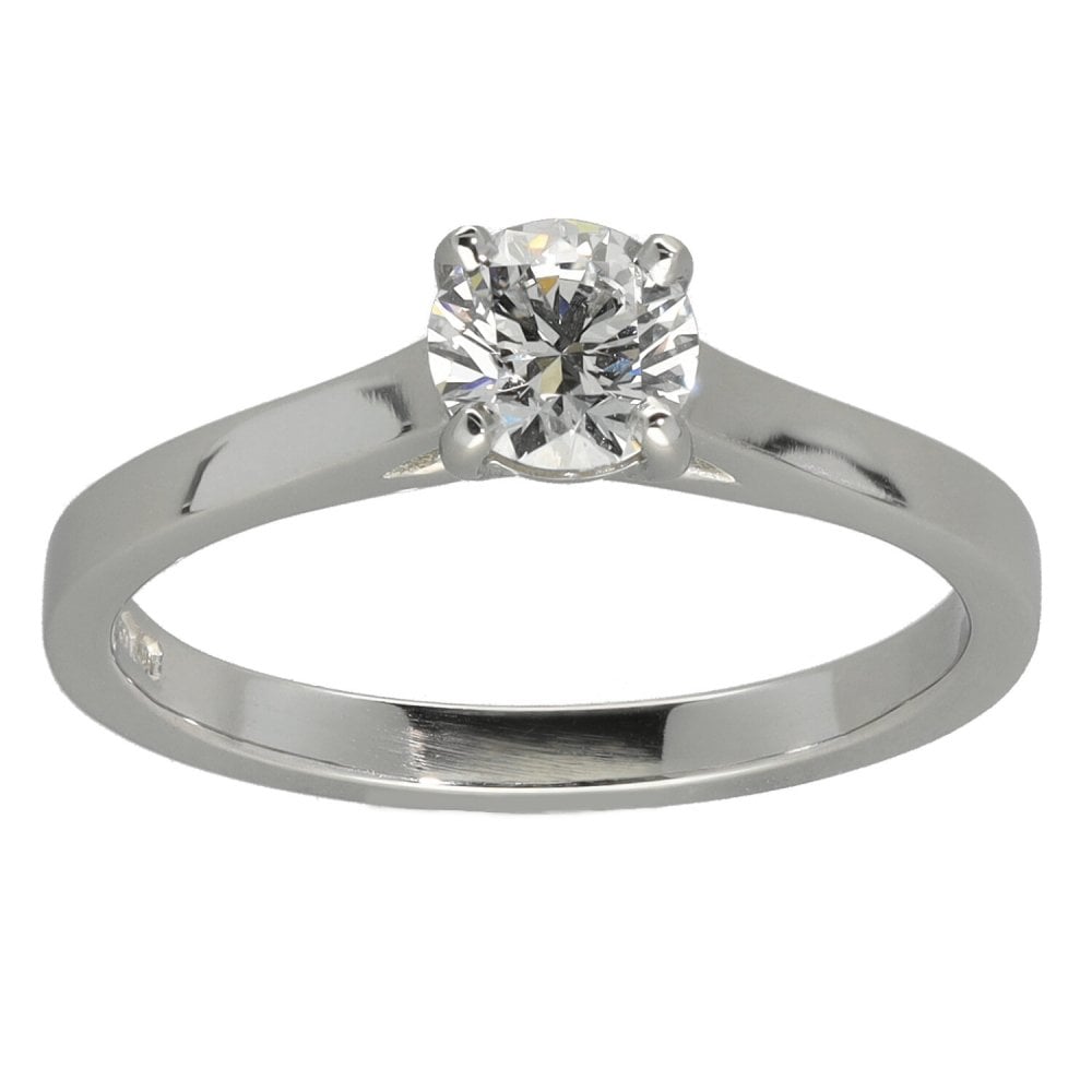 0.54ct Platinum Certified Diamond Engagement Ring - D/VS2