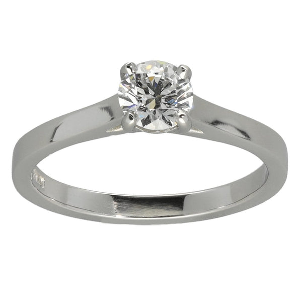 0.54ct Platinum Certified Diamond Engagement Ring - D/VS2