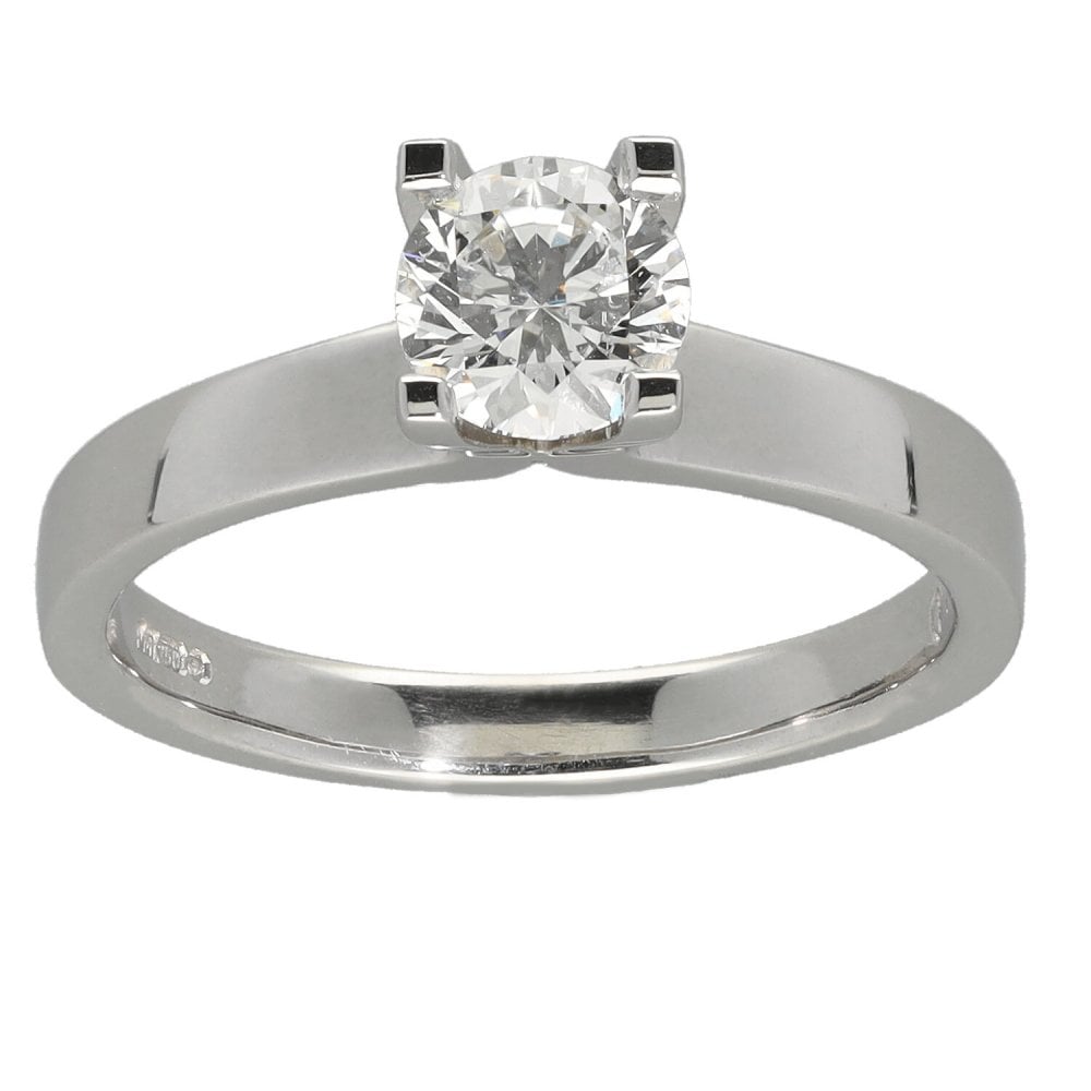 0.70ct White Gold Certified Diamond Engagement Ring - D/SI2