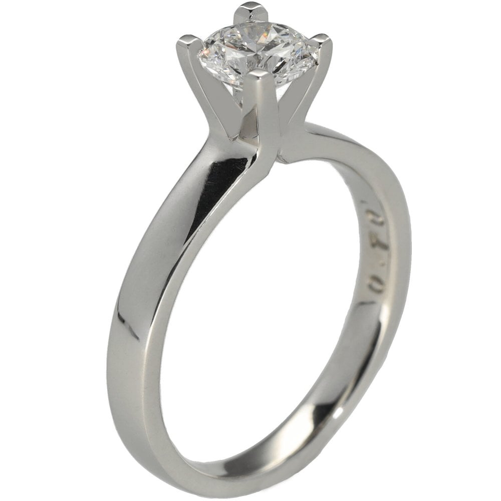 0.70ct White Gold Certified Diamond Engagement Ring - D/SI2