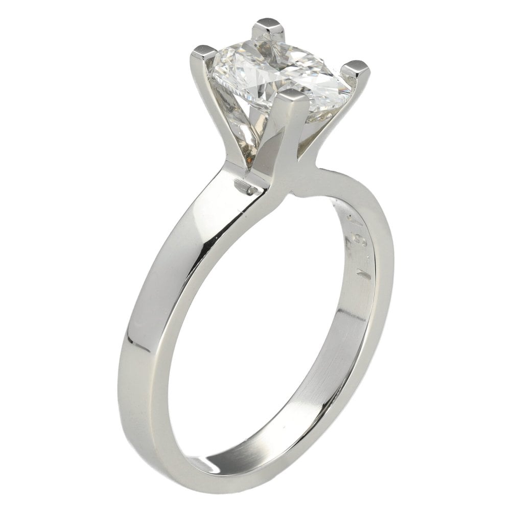 1.51ct Platinum Certified Oval Diamond Engagement Ring - D/SI1