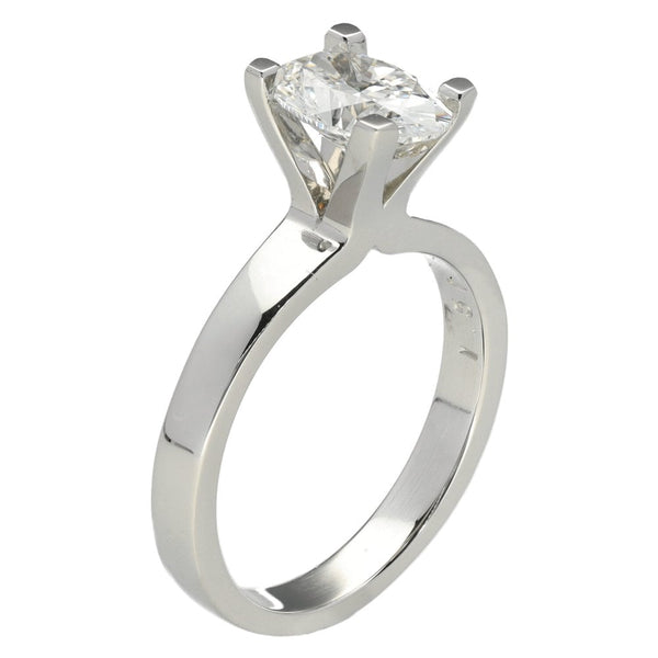 1.51ct Platinum Certified Oval Diamond Engagement Ring - D/SI1