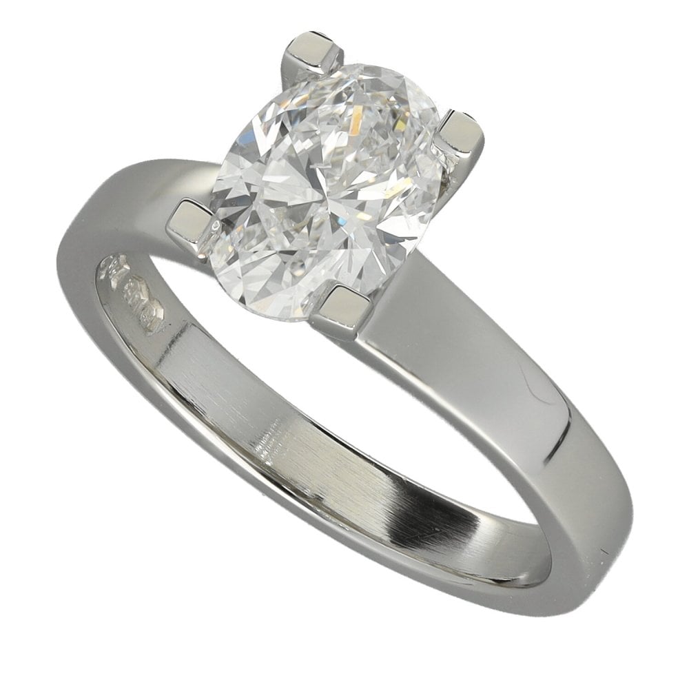 1.51ct Platinum Certified Oval Diamond Engagement Ring - D/SI1