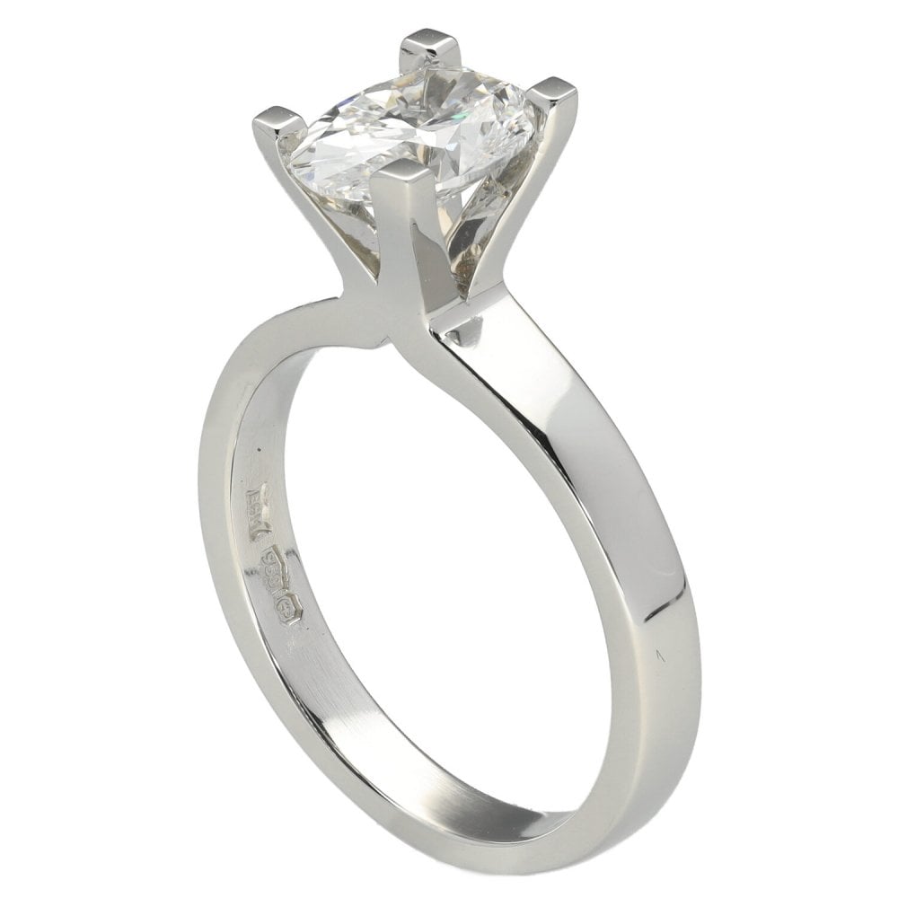 1.51ct Platinum Certified Oval Diamond Engagement Ring - D/SI1