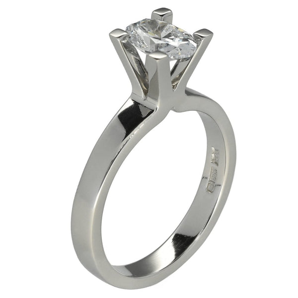 1.00ct Platinum Certified Oval Diamond Engagement Ring - H/VS1