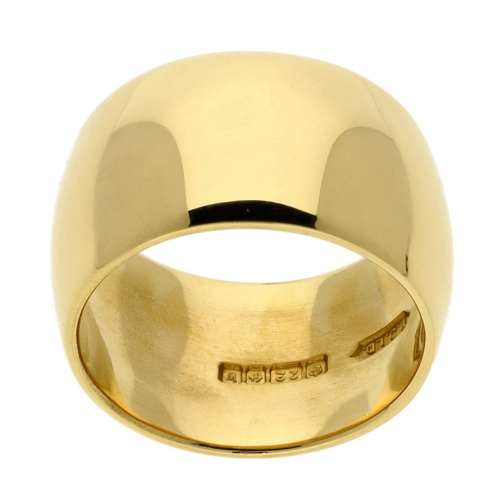 22ct Yellow Gold 11mm D-Shape Wedding Ring - Size L - 12.7g