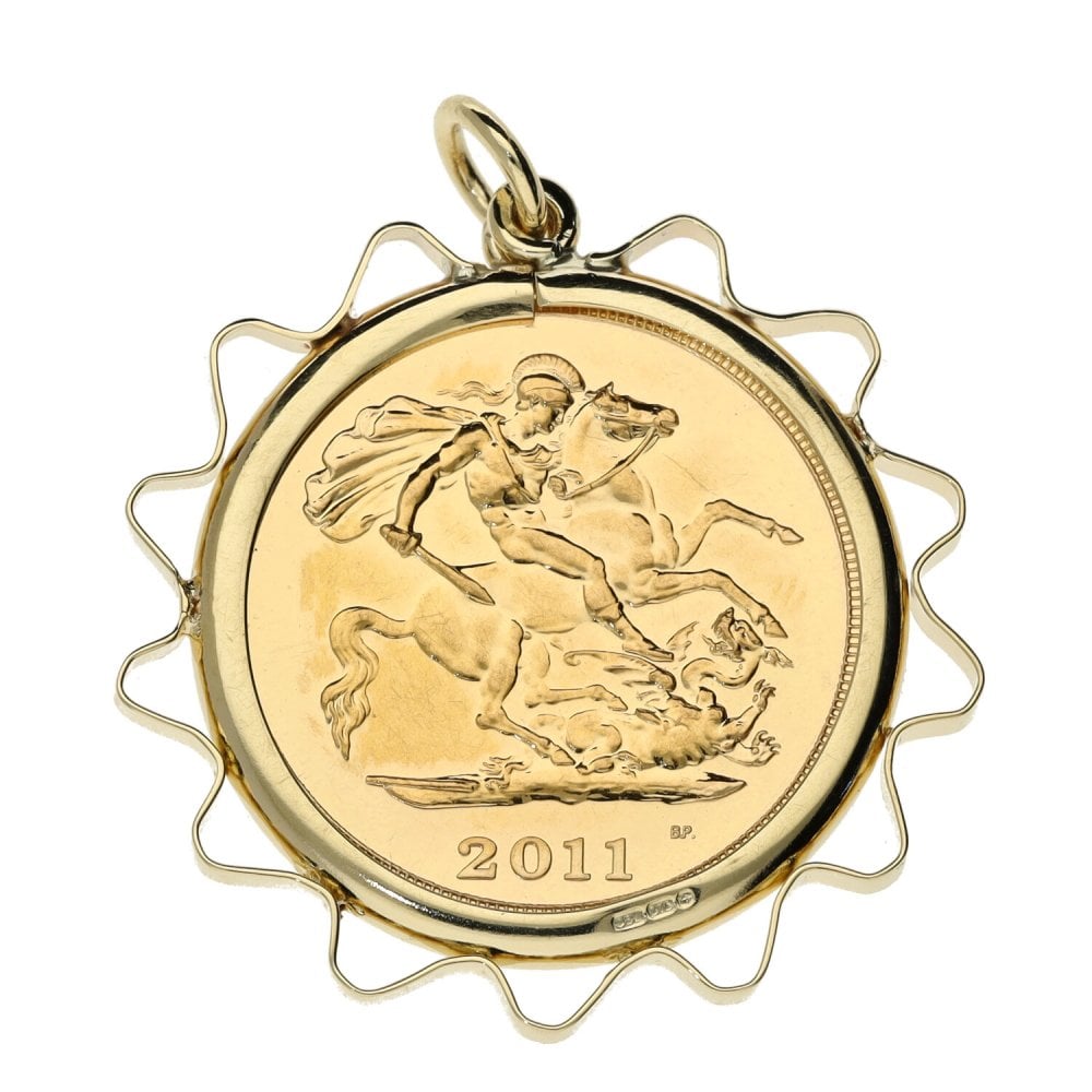 2011 Yellow Gold Half Sovereign Coin Pendant - 5.5g