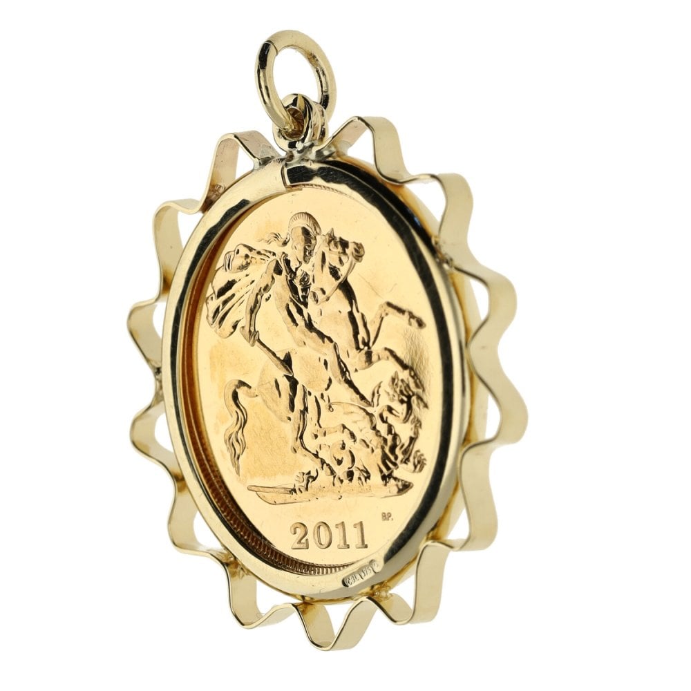2011 Yellow Gold Half Sovereign Coin Pendant - 5.5g