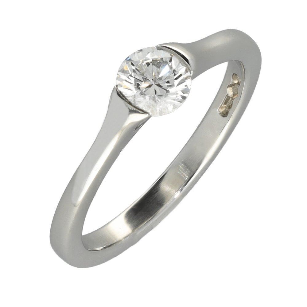 0.58ct Platinum Certified Diamond Engagement Ring - G/SI1