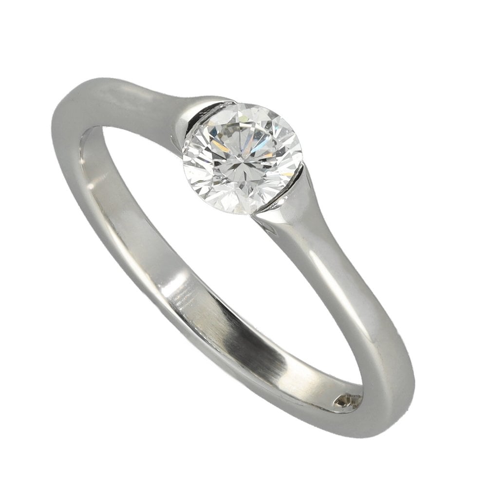 0.58ct Platinum Certified Diamond Engagement Ring - G/SI1