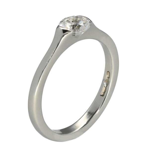 0.58ct Platinum Certified Diamond Engagement Ring - G/SI1