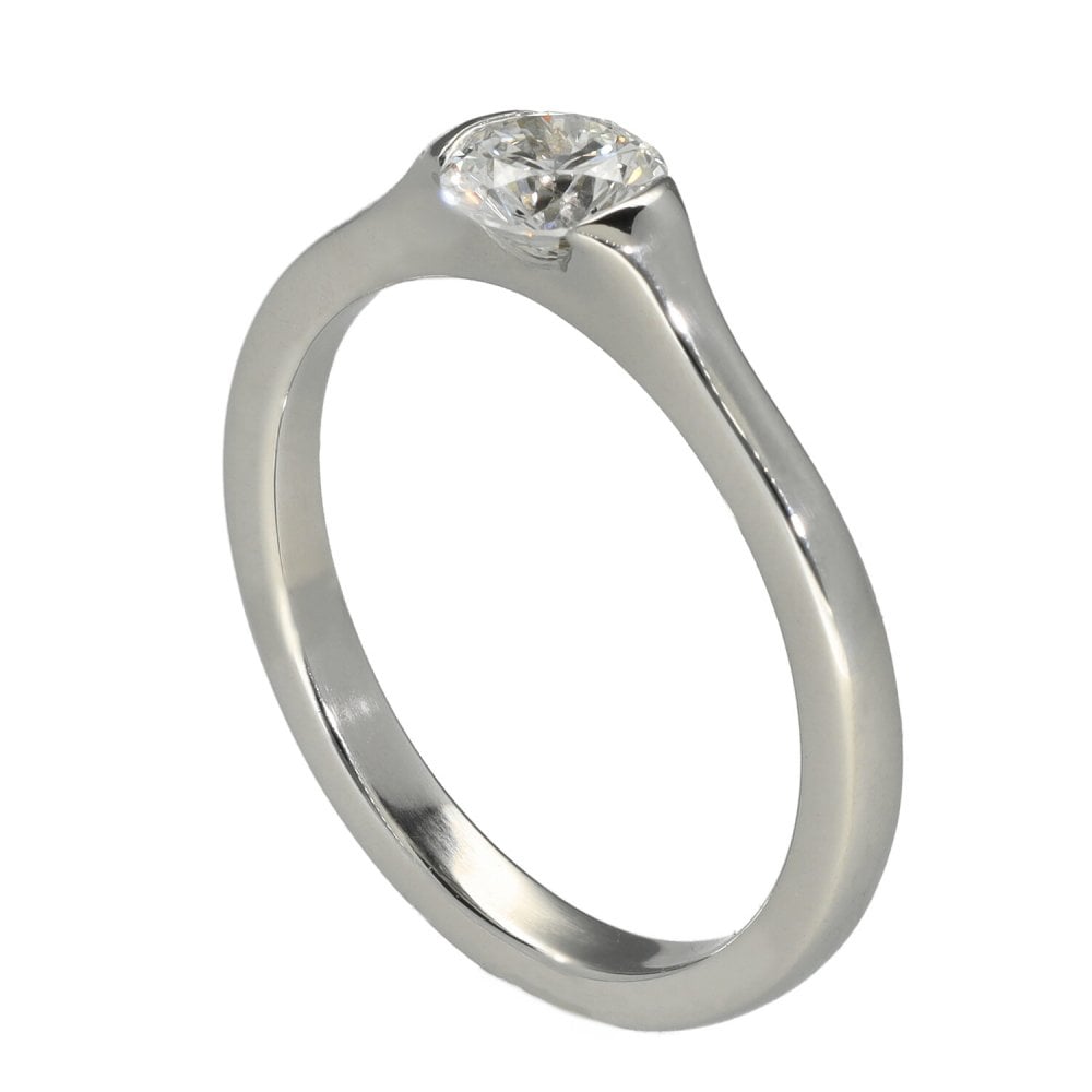 0.58ct Platinum Certified Diamond Engagement Ring - G/SI1
