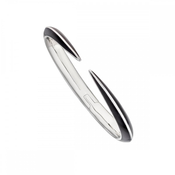 Sabre Deco Silver and Ceramic Cuff Bangle