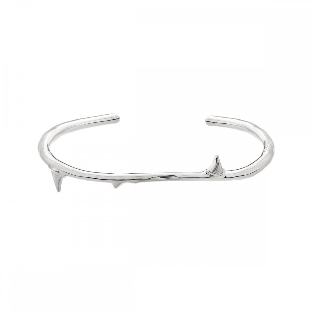 Silver Rose Thorn Bangle