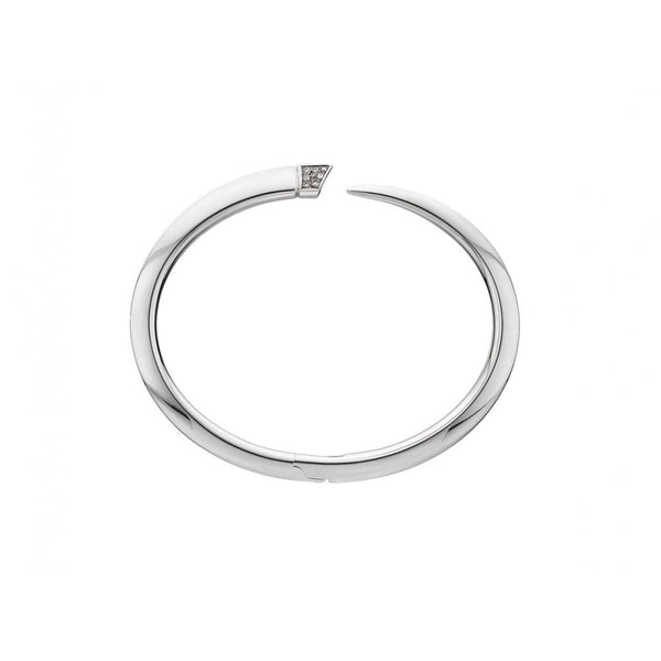 Silver and Diamond Sabre Bangle