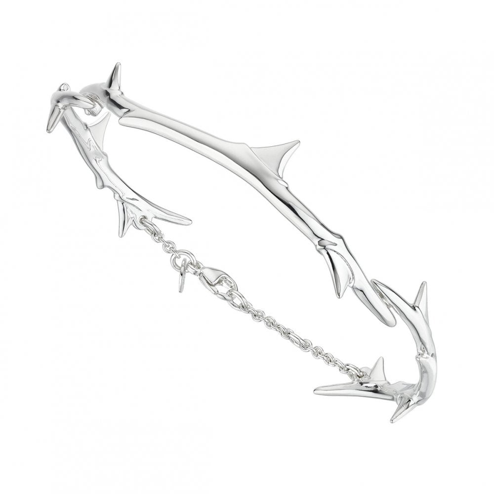 Rose Thorn Silver Station Bracelet